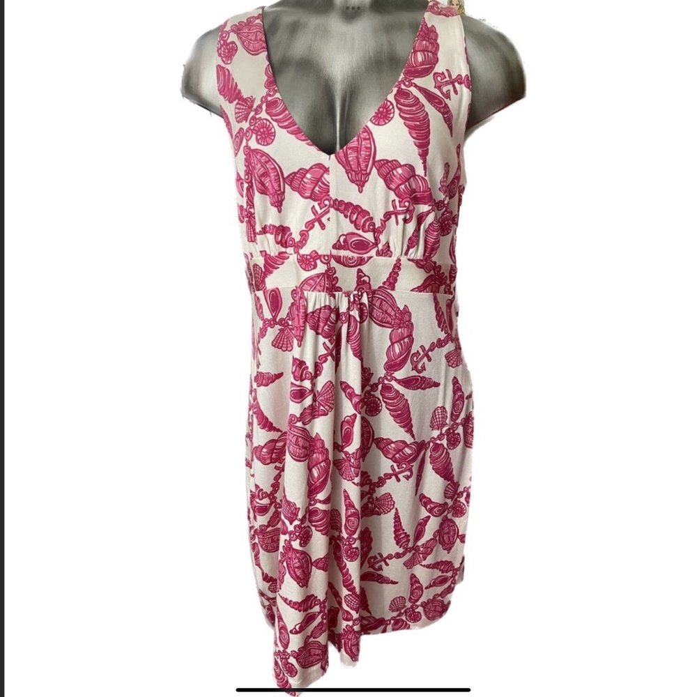 NWT Lilly Pulitzer Hotty Pink Fallin In Love A Little Silk Seashell Dress M